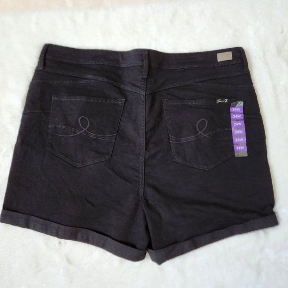 Seven7 Booty Shaper Short sz 24W Black shorts - Picture 14 of 14